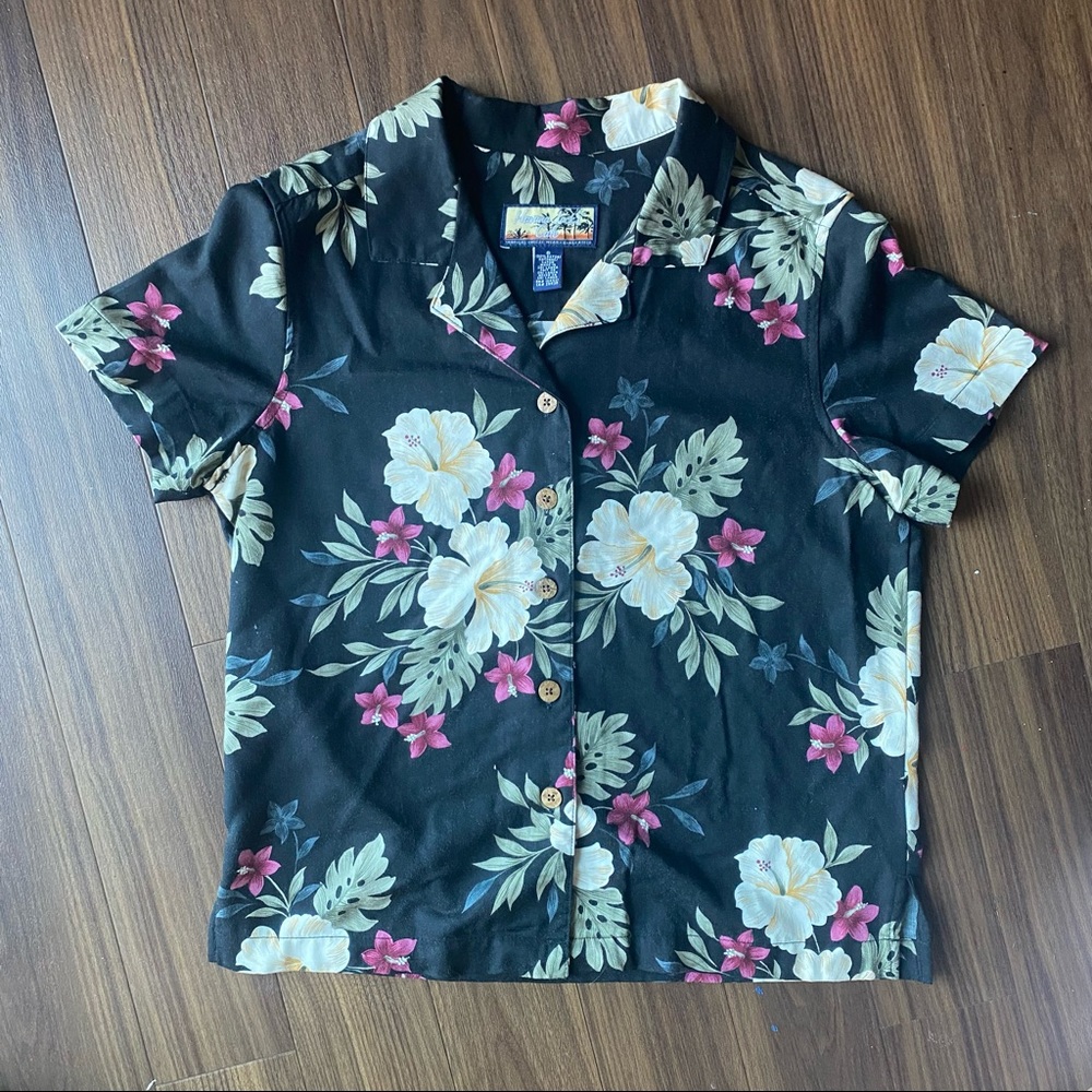 Havana Jack’s Cafe vintage wood button up tiki shirt